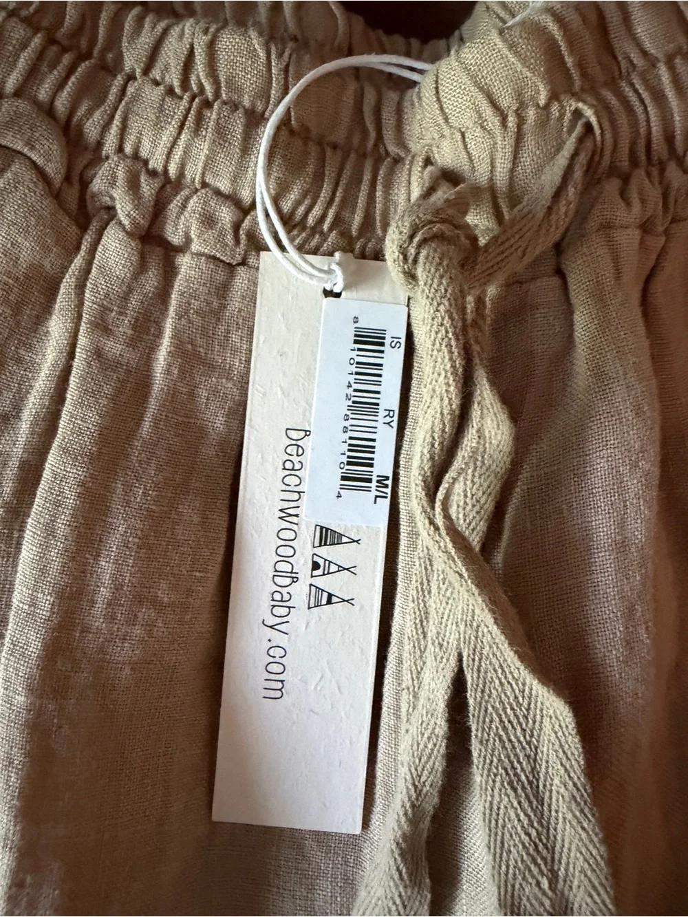 Beachwood Baby Women’s Linen Drawstring Pants - Rye - Brand New! M/L